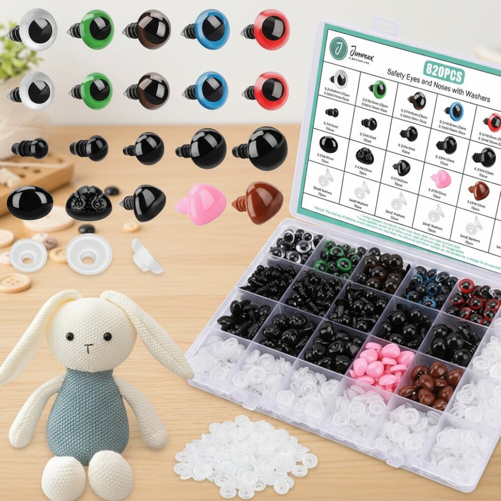 820pcs‎ Safety Eyes for Amigurumi- Premium Safety Eyes and Noses